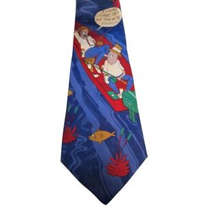 Richard Torrey Bench Warmers Novelty Fishing Neck Tie 100% Silk Italy